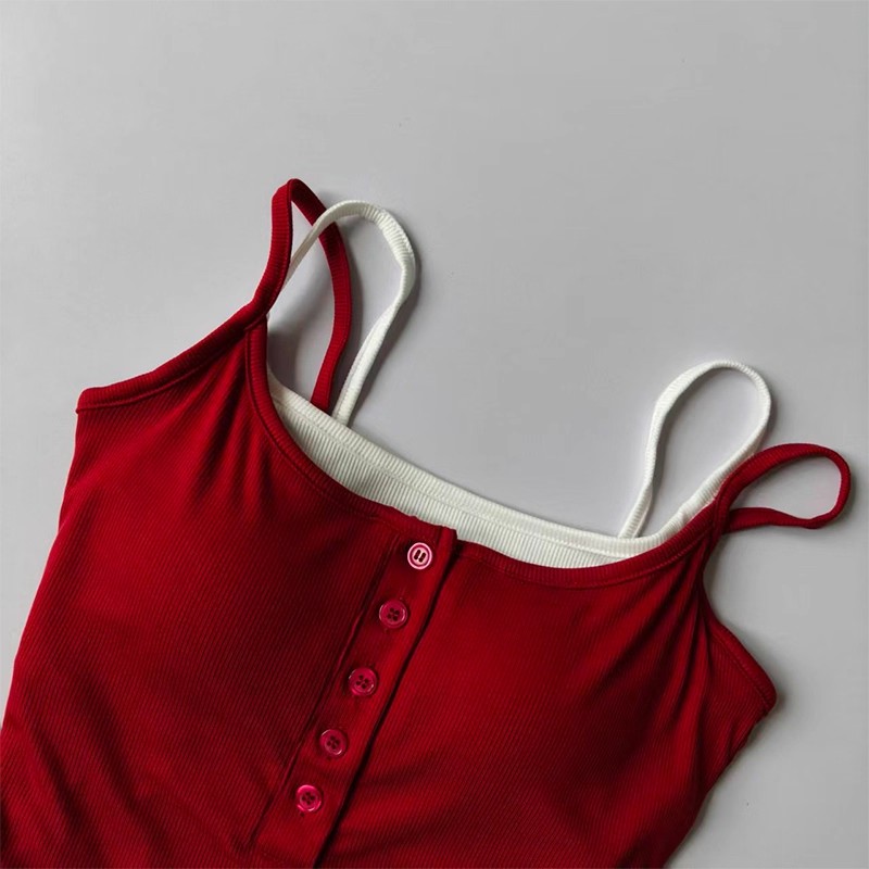 Yoga Mat For Fitness - Bralette sport color-block effet deux pièces