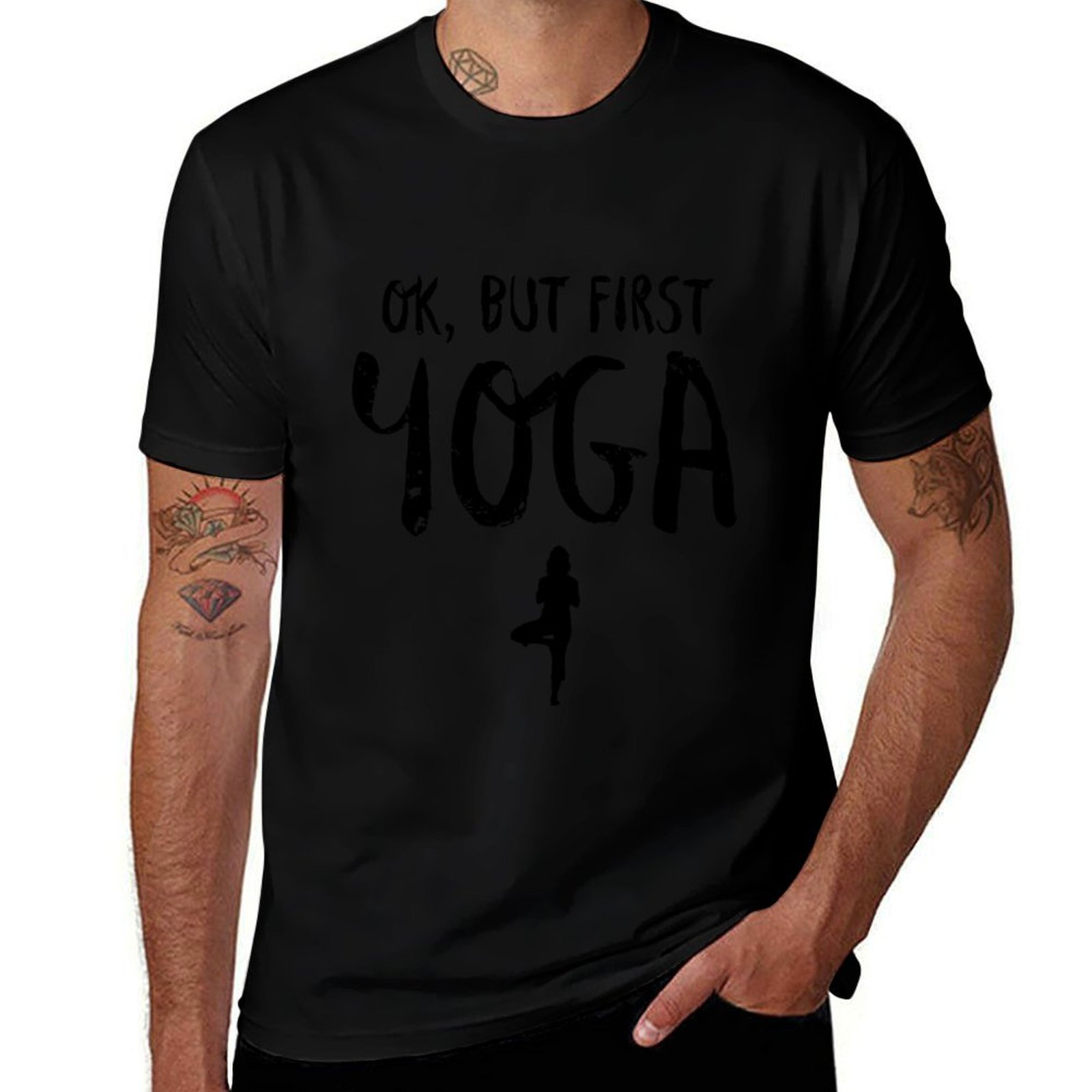 Yoga In Fitness First - T-shirt Ok But First Yoga Funny
