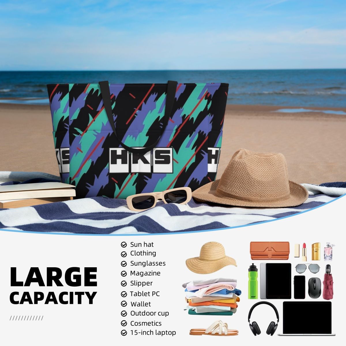 Sac de plage HKS, sac de sport - Yoga Fitness Hk avis et prix